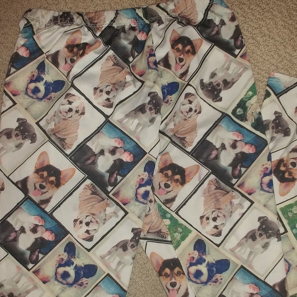 Girls Dog Print Leggings 14